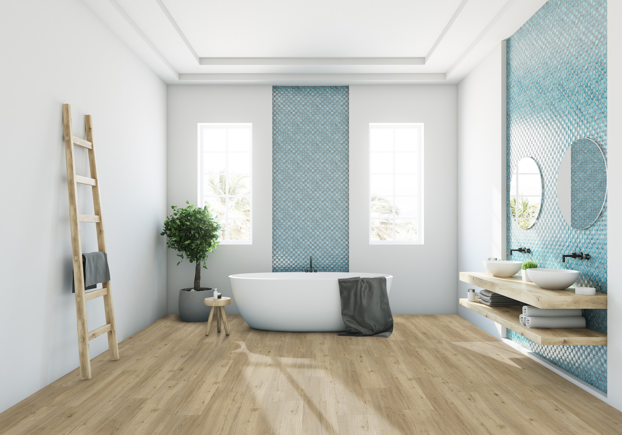 Gerflor Dekor Columbia Taupe - Badezimmer mit Badewanne