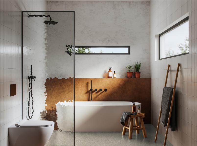 Gerflor Dekor Terrazino Beige - Badezimmer Badewanne Gerflor Dekor Terrazino Beige - Badezimmer Badewanne