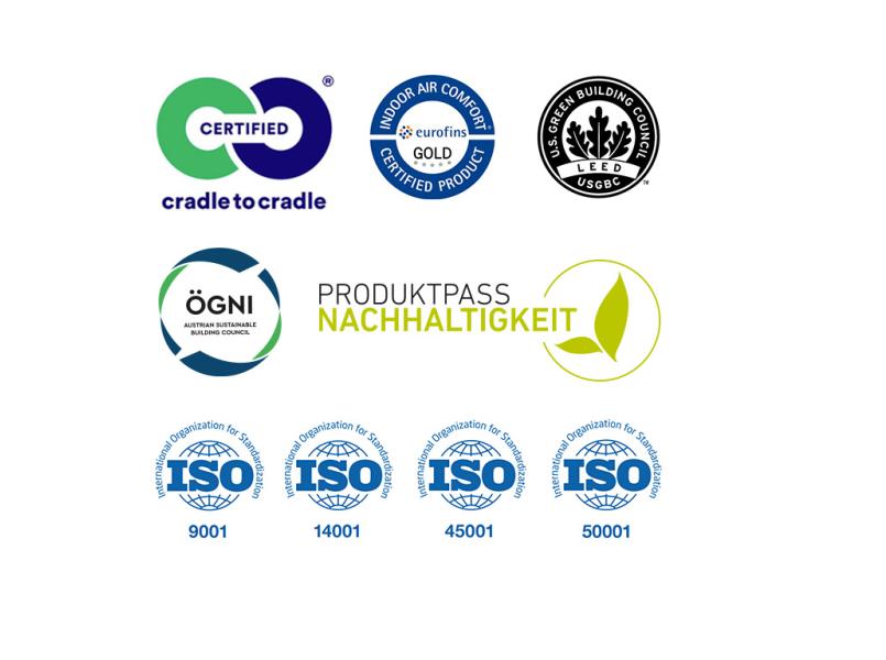 Gerflor Zertifikate ISO und Labels