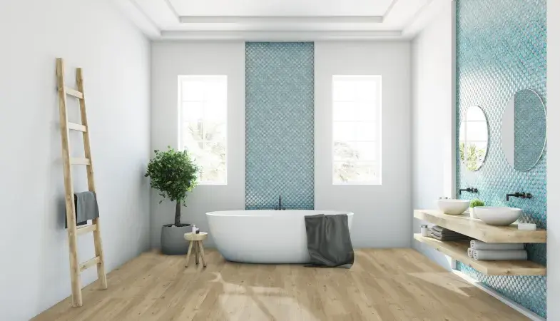 Gerflor Dekor Columbia Taupe - Badezimmer mit Badewanne