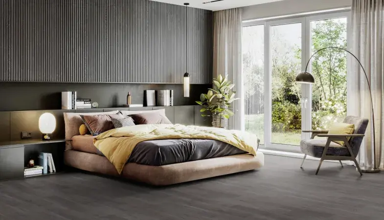 Gerflor Dekor Noma Cafe - Schlafzimmer Gelbe Bettdecke